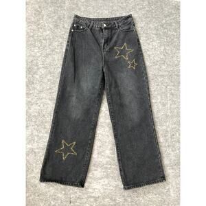 Y2K JNCO inspired pants black extra wide leg skater indie baggy 30/30